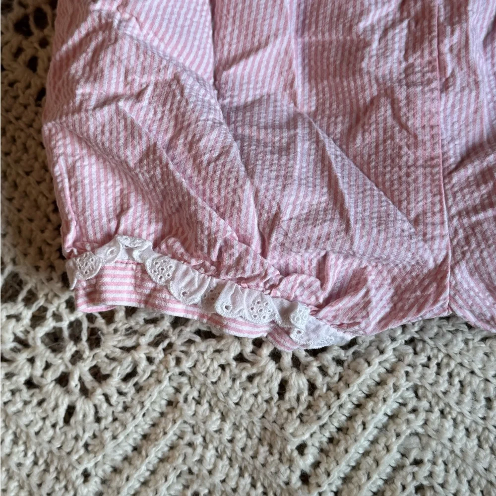 Vintage Gymboree Pink Sleeveless Dress with Floral Embroidery 2005 Cotton